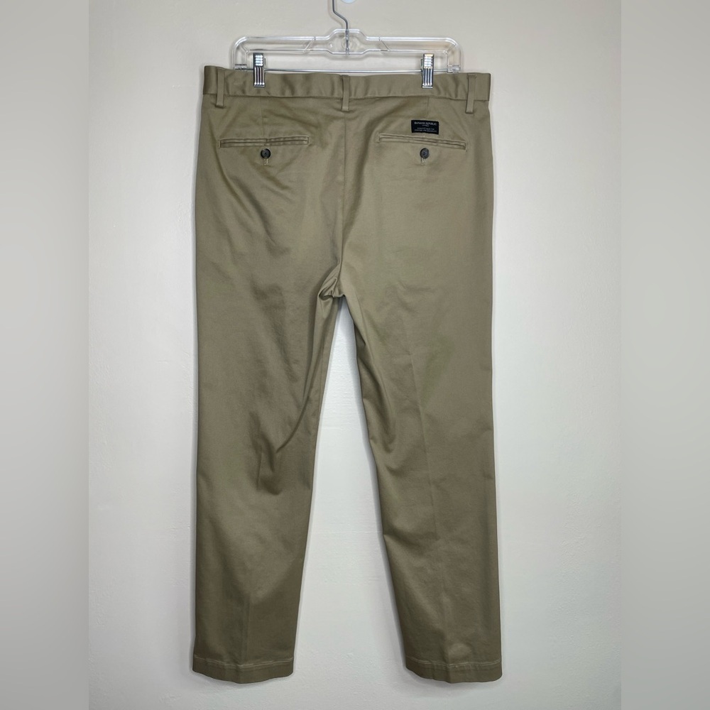 Banana Republic Aiden Chino Tan Classic Cotton-Blend Pants 34 X 30 - Picture 2 of 7